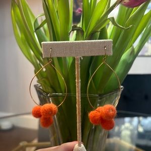New Orange Pom Earrings